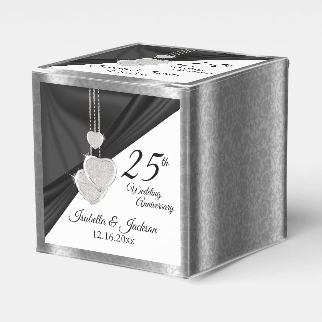 25th Silver Wedding Anniversary Favor Box (Front Side)