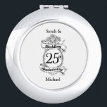 25th Silver Wedding Anniversary Flowers Rose Compact Mirror<br><div class="desc">A romantic,  black and white flowers design for a silver,  25th wedding anniversary.</div>