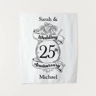 25th Silver Wedding Anniversary Flowers Rose Tapestry