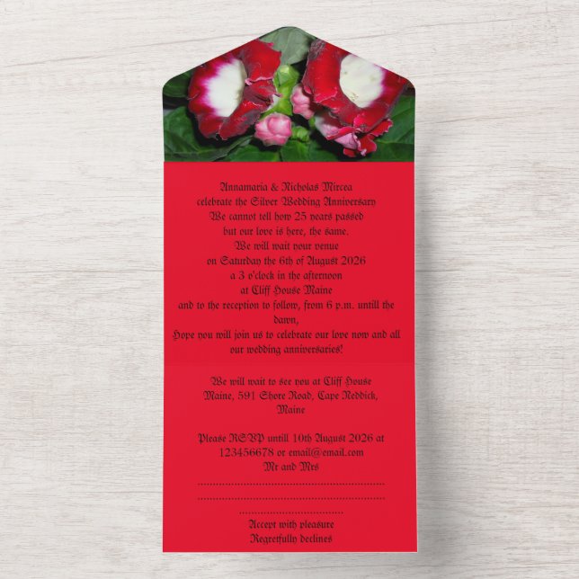 25th silver wedding anniversary invitation   (À l'intérieur)