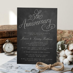 25th Silver Wedding Anniversary Invitations