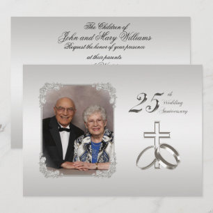 25th Silver Wedding Anniversary Invite 5.5x7.5