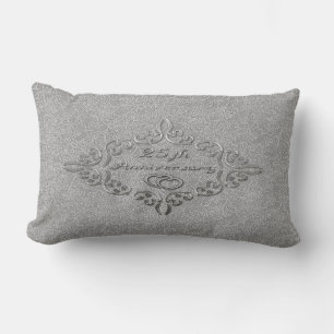 25th Silver Wedding Anniversary Lumbar Pillow