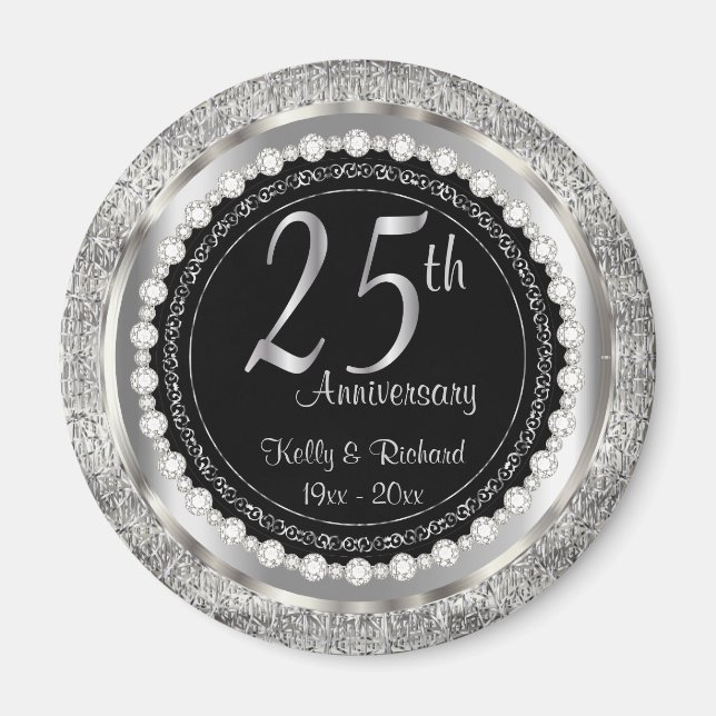 25th Silver Wedding Anniversary Magnet (Front)