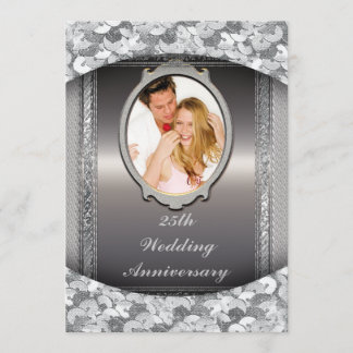 25th Silver Wedding Anniversary Party Invitation