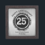 25th Silver Wedding Anniversary | Personalize  Gift Box<br><div class="desc">Keepsake Anniversary Gift Box ready for you to personalize. 📌If you need further customization, please click the "Click to Customize further" or "Customize or Edit Design"button and use our design tool to resize, rotate, change text colour, add text and so much more.⭐This Product is 100% Customizable. Graphics and / or...</div>