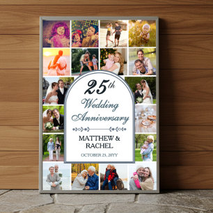 25th Silver Wedding Anniversary Photo Gallery Poster