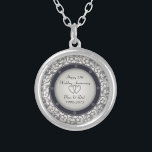 25th Silver Wedding Anniversary Silver Plated Necklace<br><div class="desc">25th Wedding Anniversary Pattern - Customize it. Artwork by Amelia Carrie</div>