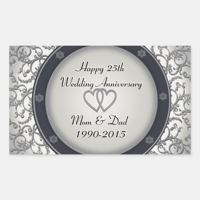 25th Silver Wedding Anniversary Sticker (Front)