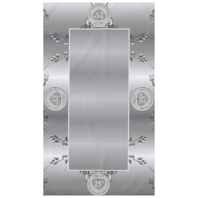 25th Silver Wedding Anniversary Tablecloth (Front)