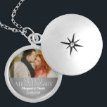 25th Silver Wedding Annivsersary Custom Photo Silver Plated Necklace<br><div class="desc">Upload a photo of the anniversary couple or a photo of their wedding day and personalize with the couple's names and anniversary in this 25th Silver Wedding Anniversary necklace. A lovely gift for the sterling wife from her husband or her kids. Available in a variety of styles.</div>