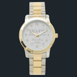25th Silver Wedding Annivsersary Custom Watch<br><div class="desc">Looking for that perfect personal gift for the man you've called husband the last 25-years?  Our Silver wedding anniversary watch allows you to put a sweet message on the face,  making this a unique and special gift for your wedding anniversary.</div>