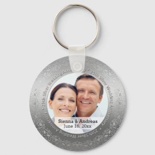 25th silver wedding with a photo keychain