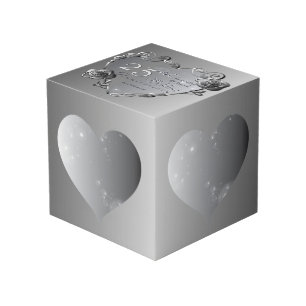 25th Silvery Grey Rose Heart Frames 4 Photos