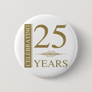 25th Wedding Anniversary 2 Inch Round Button