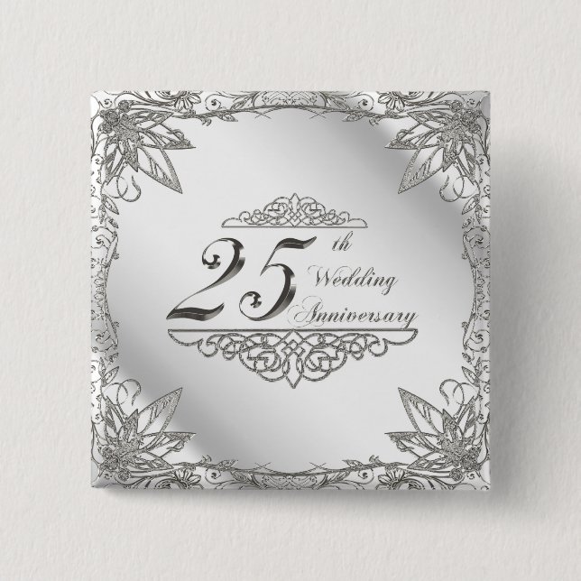 25th Wedding Anniversary Button (Front)