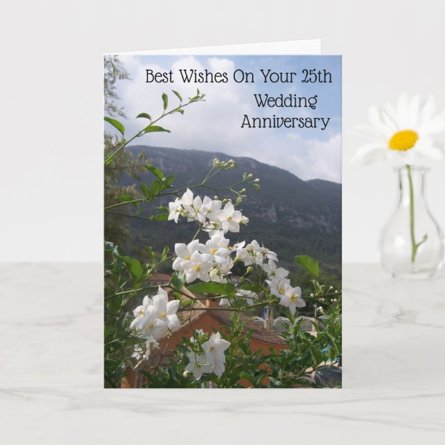 25th Wedding Anniversary Card (Small Plant)