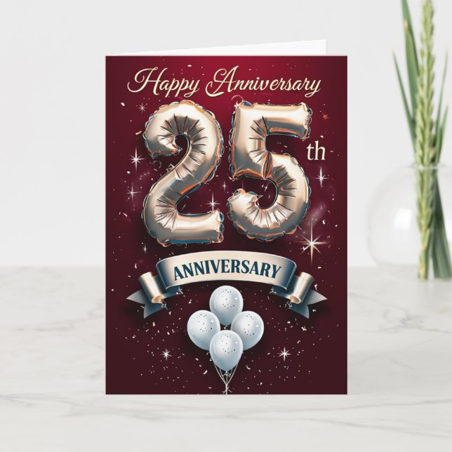 25th Wedding Anniversary Card (Front)