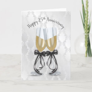 25th Wedding Anniversary Champagne Toast Card