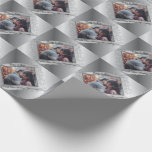 25th Wedding Anniversary Custom Photo Wrapping Paper<br><div class="desc">Isn't this a thoughtful and lovely way to honor your wedding anniversary in a silver-like metal square design,  vintage font and all with my hand-written "Our 25th Wedding Anniversary" frame graphic?</div>