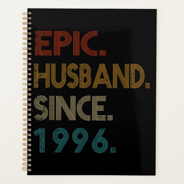 25th Wedding Anniversary Gift Him Epic Husband Planner (Front)