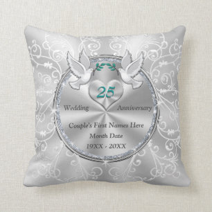 25th Wedding Anniversary Gift Ideas for Friends Throw Pillow