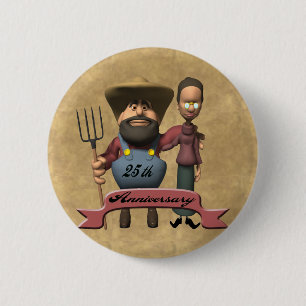 25th Wedding Anniversary Gifts 2 Inch Round Button