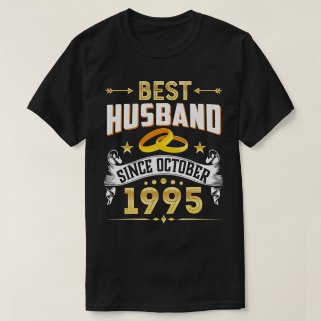 25th Wedding Anniversary Gifts Best Husband Since  T-Shirt (Design Front)