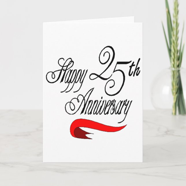 25th Wedding Anniversary Gifts Card (Front)