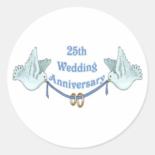 25th wedding anniversary gifts t classic round sticker