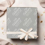 25th Wedding Anniversary - Grey Background Wrapping Paper<br><div class="desc">If you need a different year - other than 25,  please contact me. Traditional Grey and Silver with White - Perfect gift for parents or grandparents. A keepsake that you can customize.</div>