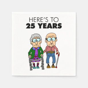 25th Wedding Anniversary Growing Old Napkin