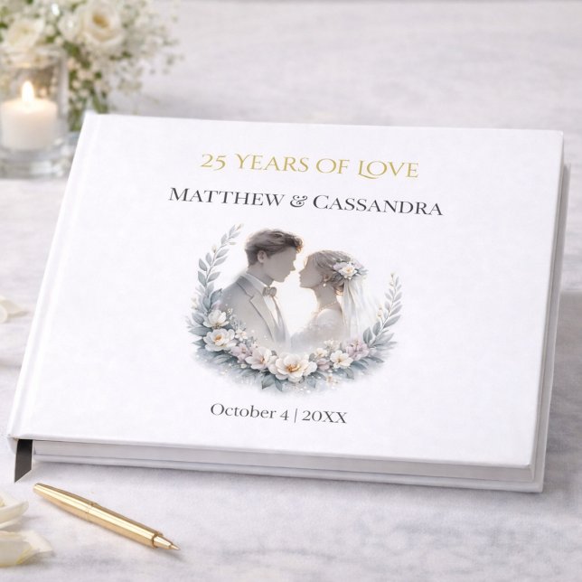 25th Wedding Anniversary Heirloom-Like Celebration Guest Book (Creator Uploaded)