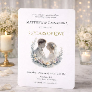 25th Wedding Anniversary Heirloom-Like Celebration Invitation