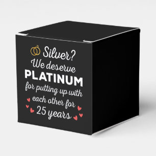25th Wedding Anniversary I - Silver Funny Couple Favor Box