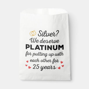 25th Wedding Anniversary I - Silver Funny Couple Favour Bag