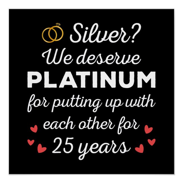 25th Wedding Anniversary I - Silver Funny Couple Poster (Front)
