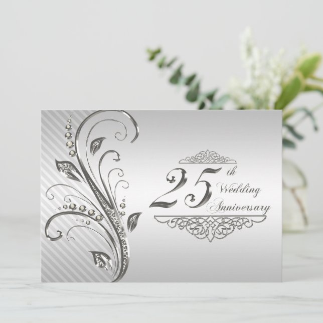 25th Wedding Anniversary Invitation (Standing Front)