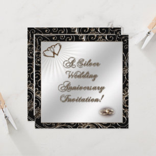 25th Wedding Anniversary Invitation Card