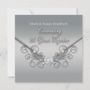 25th Wedding Anniversary - INVITATION - SILVER