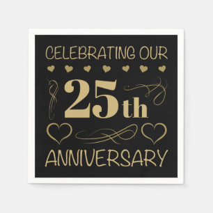 25th Wedding Anniversary Napkin