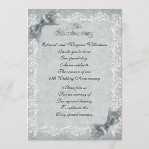 25th wedding anniversary party invitation elegant