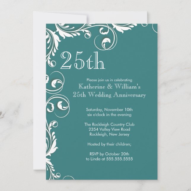 25th Wedding Anniversary Party Invitations (Front)
