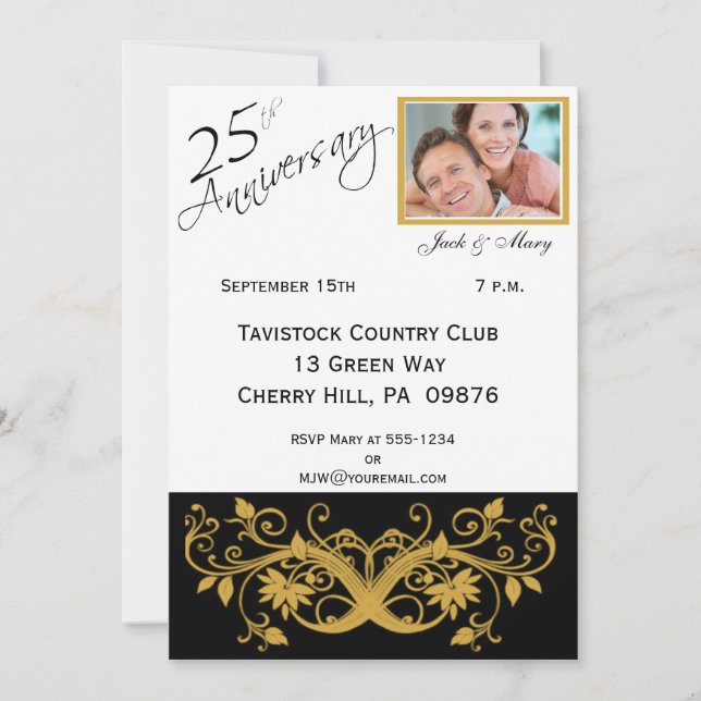 25th Wedding Anniversary Party Invitations (Front)