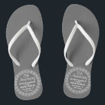 25th Wedding Anniversary Personalized Flip Flops<br><div class="desc">Traditional Grey Silver and White Border - Perfect gift for parents or grandparents. A keepsake that you can customize.</div>