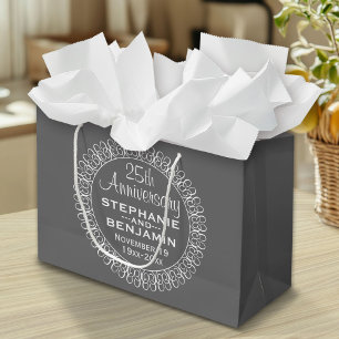 25th Wedding Anniversary Personalized Large Gift Bag