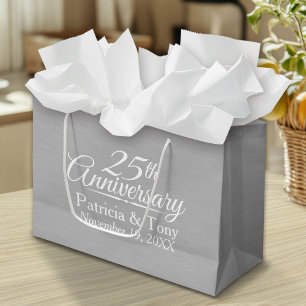 25th Wedding Anniversary Personalized Large Gift Bag