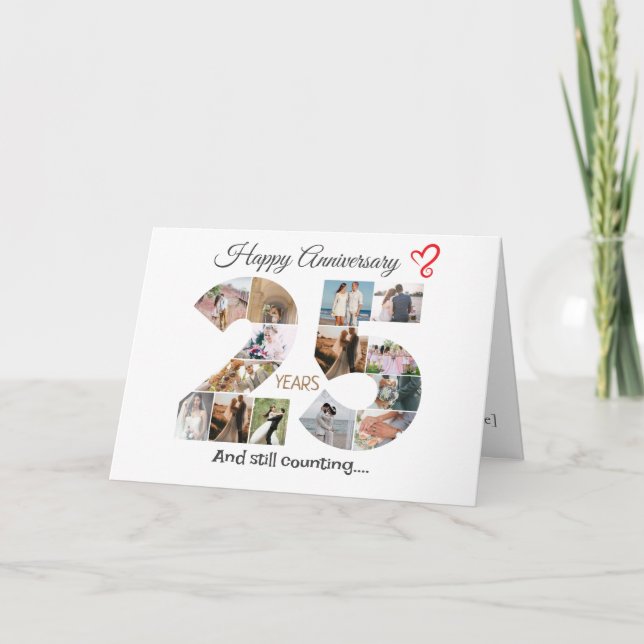 25th Wedding Anniversary Photo Card (Front)