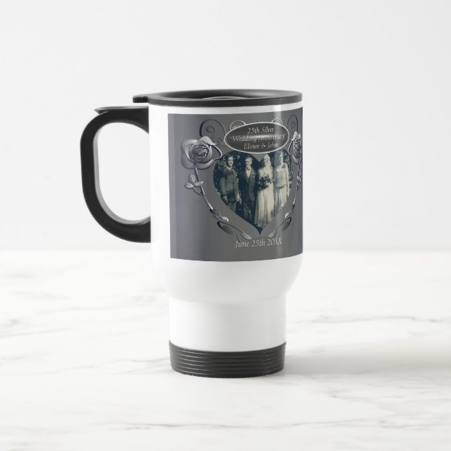 25th Wedding Anniversary +Photo Mug (Left)