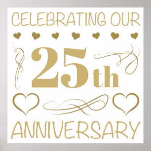 25th Wedding Anniversary Poster